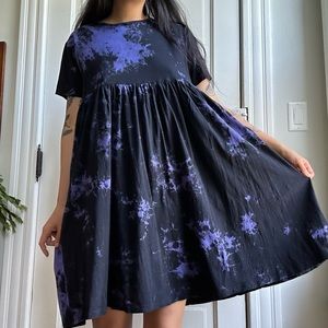 Disturbia purple tie dye empire waist / trapeze dress